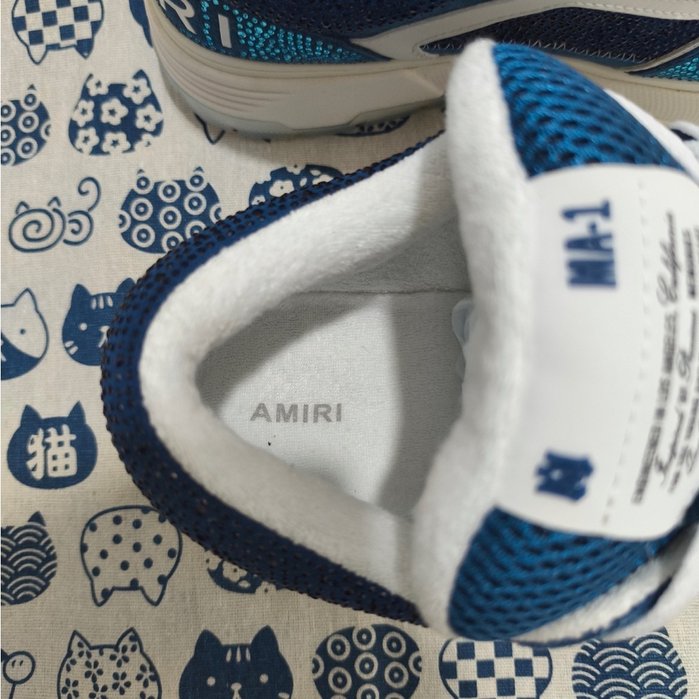 AMIRI Navy & White Low-Top Sparkle Men’s Sneakers - Picture 6 of 9